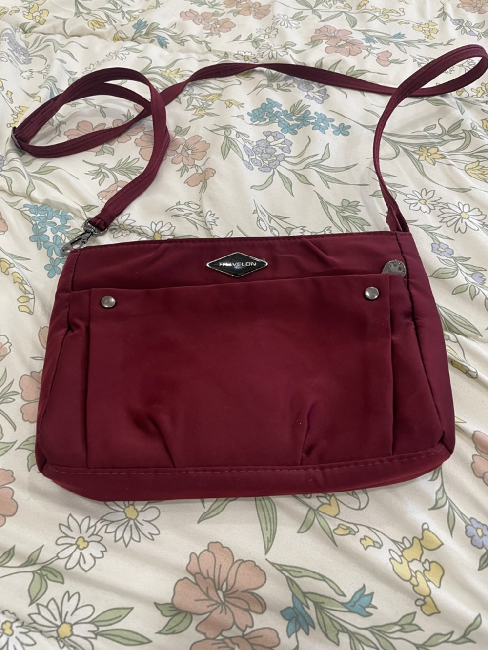 Travelon Wine Red Crossbody Bag